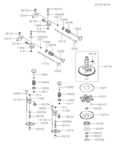 Valve And Camshaft Diagram and Parts List for FS600V-DS34  Cub Cadet Engine
